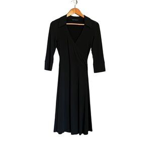 Smart Set 3/4 sleeve black collared dress. Size small